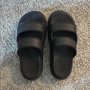 Reef Dual Strap Black Slides